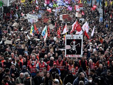 Manifestações contra cortes de Macron reúnem mais de 1 milhão nesta quinta-feira