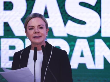 “Tarcísio foi a ato pró-Trump defender os traidores da pátria e a impunidade”, afirma Gleisi