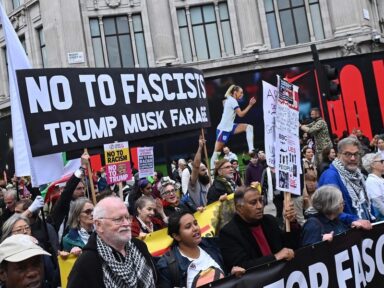 Milhares protestam em Londres contra visita de Trump